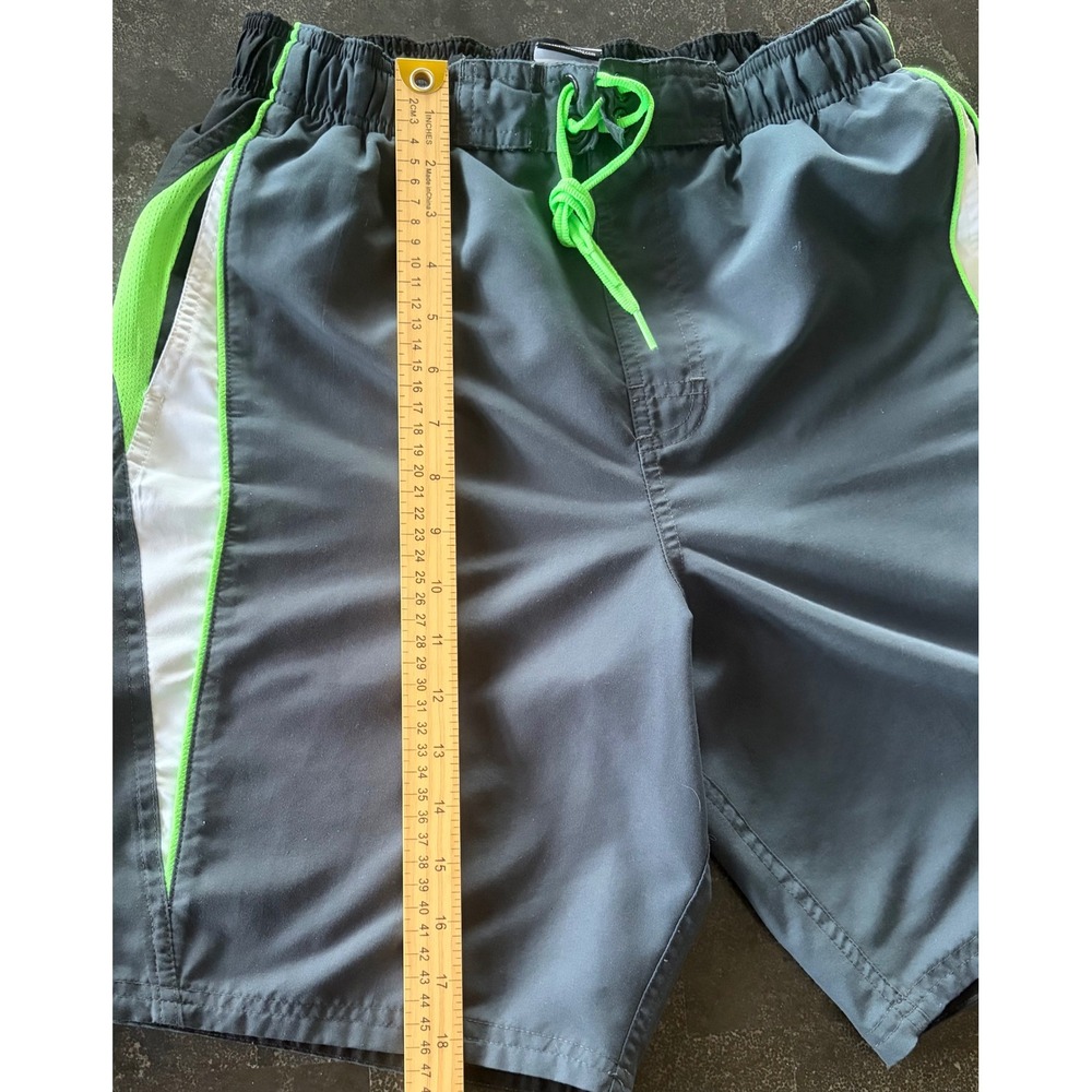 Nike‎ Mens Swim Trunks Board Shorts Black Neon Green Grey Size Small Mesh Liner - Picture 6 of 9